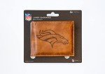 Rico Industries Laser Engraved Billfold Wallet, Denver Broncos, Brown