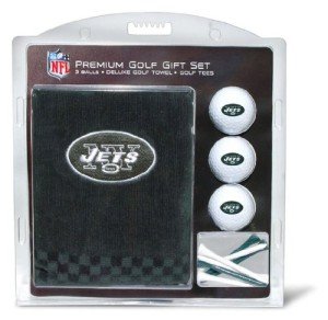 Team Golf NFL New York Jets Gift Set: Embroidered Golf Towel, 3 Golf Balls, and 14 Golf Tees 2-3/4" Regulation, Tri-Fold Towel 16" x 22" & 100% Cotton