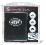Team Golf NFL New York Jets Gift Set: Embroidered Golf Towel, 3 Golf Balls, and 14 Golf Tees 2-3/4" Regulation, Tri-Fold Towel 16" x 22" & 100% Cotton