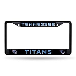 Rico Industries NFL Football Tennessee Titans Black Chrome Frame with Plastic Inserts 12" x 6" Car/Truck Auto Accessory