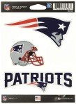 Rico Industries NFL New England Patriots Die Cut Triple Spirit Sticker Sheet, One Size, Primary, 3-Piece