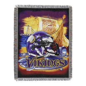 Northwest NFL Minnesota Vikings Unisex-Adult Woven Tapestry Throw Blanket, 48" x 60", Home Field Advantage
