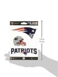 Rico Industries NFL New England Patriots Die Cut Triple Spirit Sticker Sheet, One Size, Primary, 3-Piece