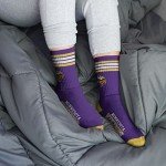 For Bare Feet NFL 4 Stripe Deuce Crew Sock, Minnesota Vikings, Medium