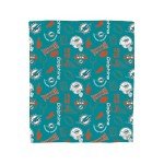 Pegasus Home Fashions Miami Dolphins 50'' x 60'' Collage Icons Polar Fleece Blanket