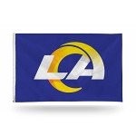 Rico Industries NFL Los Angeles Rams 3-Foot by 5-Foot Single Sided Banner Flag with Grommets