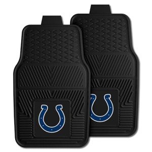 FANMATS 8769 Indianapolis Colts 2-Piece Heavy Duty Vinyl Car Mat Set, Front Row Floor Mats, All Weather Protection, Universal Fit, Deep Resevoir Design