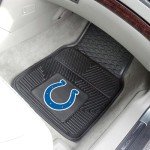 FANMATS 8769 Indianapolis Colts 2-Piece Heavy Duty Vinyl Car Mat Set, Front Row Floor Mats, All Weather Protection, Universal Fit, Deep Resevoir Design