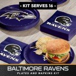 Trendware Baltimore Ravens Paper Plate and Napkin Party Kit, Serves 16