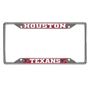 FANMATS 21531 Houston Texans Chrome Metal License Plate Frame, Team Colors, 6.25in x 12.25in