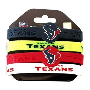 Amico International NFL Houston Texans Silicone Bracelets, 4-Pack