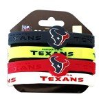Amico International NFL Houston Texans Silicone Bracelets, 4-Pack