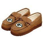 FOCO Green Bay Packers NFL Mens Team Logo Moccasin Slippers - M