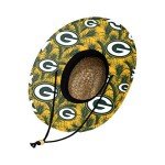 FOCO mens Nfl Team Logo Floral Sun Straw Hat, Team Logo, One Size US