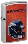 Zippo NFL Denver Broncos Helmet Street Chrome Pocket Lighter