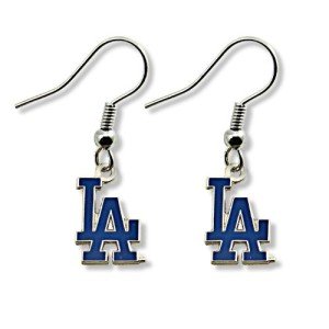 MLB Los Angeles Dodgers "LA" Script Logo Dangler Earrings