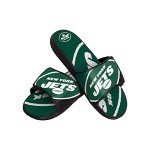 FOCO New York Jets NFL Mens Colorblock Big Logo Gel Slides - L