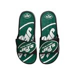 FOCO New York Jets NFL Mens Colorblock Big Logo Gel Slides - L