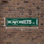 Rico Industries NFL New York Jets Home Décor Metal Street Sign (4" x 15") - Great for Home, Office, Bedroom, & Man Cave - Made,Silver