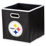 Franklin Sports NFL Pittsburgh Steelers Collapsible Storage Bin NFL Folding Cube Storage Container Fits Bin Organizers Fabric NFL Team Storage Cubes One Size, 11" x 11"