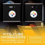 Franklin Sports NFL Pittsburgh Steelers Collapsible Storage Bin NFL Folding Cube Storage Container Fits Bin Organizers Fabric NFL Team Storage Cubes One Size, 11" x 11"