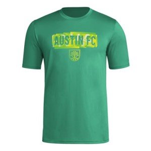 adidas Men's Short Sleeve Pre-Game T-Shirt, Kelly/Austin Fc, Medium