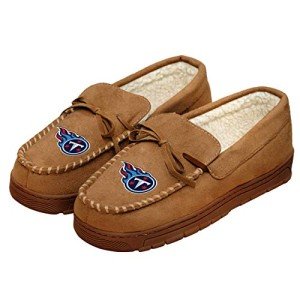 FOCO Tennessee Titans NFL Mens Team Logo Moccasin Slippers - M
