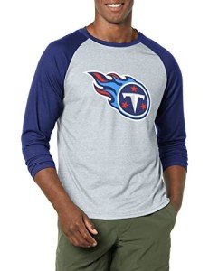 FOCO Men's NFL Team Raglan T-Shirt, Gray Big Logo, X-Large