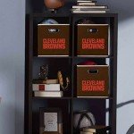 Franklin Sports Cleveland Browns NFL Storage Bin - Collapsible Cube Container + Basket - NFL Office, Bedroom + Living Room Décor - Folding Storage Bin for Football Fans - 11"x11"