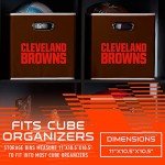 Franklin Sports Cleveland Browns NFL Storage Bin - Collapsible Cube Container + Basket - NFL Office, Bedroom + Living Room Décor - Folding Storage Bin for Football Fans - 11"x11"