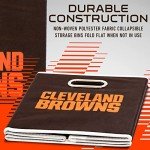 Franklin Sports Cleveland Browns NFL Storage Bin - Collapsible Cube Container + Basket - NFL Office, Bedroom + Living Room Décor - Folding Storage Bin for Football Fans - 11"x11"
