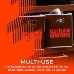 Franklin Sports Cleveland Browns NFL Storage Bin - Collapsible Cube Container + Basket - NFL Office, Bedroom + Living Room Décor - Folding Storage Bin for Football Fans - 11"x11"