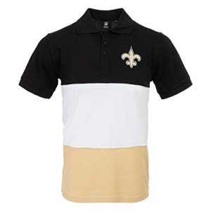 FOCO NFL New Orleans Saints Mens Polo Short Sleeve ShirtPolo Short Sleeve Shirt, Rugby Scrum, XXL