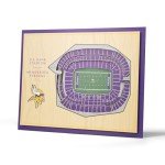 YouTheFan NFL 5-Layer 17 x 13 StadiumViews 3D Wall Art, Minnesota Vikings