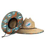 FOCO Mens Nfl Team Logo Floral Lifeguard Beach Sun Straw Hat, Team Logo