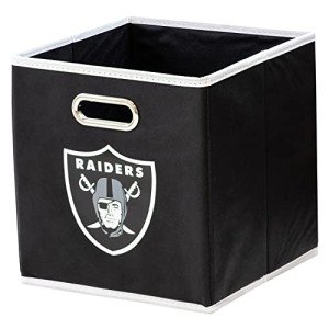 Franklin Sports NFL Las Vegas Raiders Collapsible Storage Bin NFL Folding Cube Storage Container Fits Bin Organizers Fabric NFL Team Storage Cubes, Team Specific, One Size (70006F22) One Size