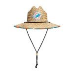 FOCO Mens Nfl Team Logo Floral Lifeguard Beach Sun Straw Hat, Team Logo