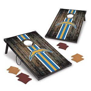 Wild Sports NFL Los Angeles Chargers 2' x 3' MDF Deluxe Cornhole Set - with Corners and Aprons, Team Color
