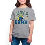 Junk Food Clothing x NFL - Los Angeles Rams - Team Helmet - Kids Short Sleeve T-Shirt for Boys and Girls - Size Small