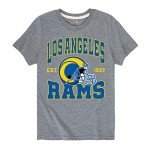 Junk Food Clothing x NFL - Los Angeles Rams - Team Helmet - Kids Short Sleeve T-Shirt for Boys and Girls - Size Small