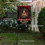 WinCraft Atlanta United FC Stripes Garden Flag with Stand Pole Holder