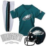 Franklin Sports Philadelphia Eagles Kids Football Uniform Set - NFL Youth Football Costume for Boys & Girls - Set Includes Helmet, Jersey & Pants - Medium
