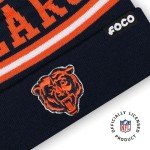FOCO Chicago Bears NFL Logo Stripe Pom Beanie Hat, Team Color