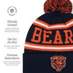 FOCO Chicago Bears NFL Logo Stripe Pom Beanie Hat, Team Color