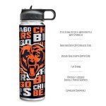 Rico Industries NFL Football Chicago Bears 22oz Stainless Steel Tumbler with Lid - Great For Coffee, Tea, Water or Cocktails