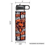 Rico Industries NFL Football Chicago Bears 22oz Stainless Steel Tumbler with Lid - Great For Coffee, Tea, Water or Cocktails