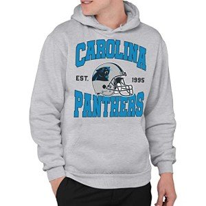 Junk Food Clothing x NFL - Carolina Panthers - Team Helmet - Unisex Adult Pullover Fleece Hoodie for Men and Women - Size Large