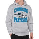 Junk Food Clothing x NFL - Carolina Panthers - Team Helmet - Unisex Adult Pullover Fleece Hoodie for Men and Women - Size Large