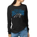 Junk Food Clothing x NFL - Carolina Panthers - Bold Logo - Unisex Adult Long Sleeve T-Shirt for Men and Women - Size Large