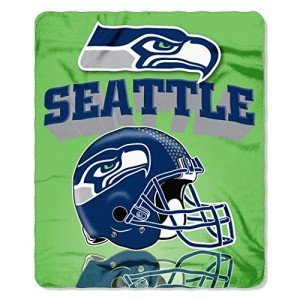 NFL Seattle Seahawks Gridiron Fleece Throw, 50-inches x 60-inches